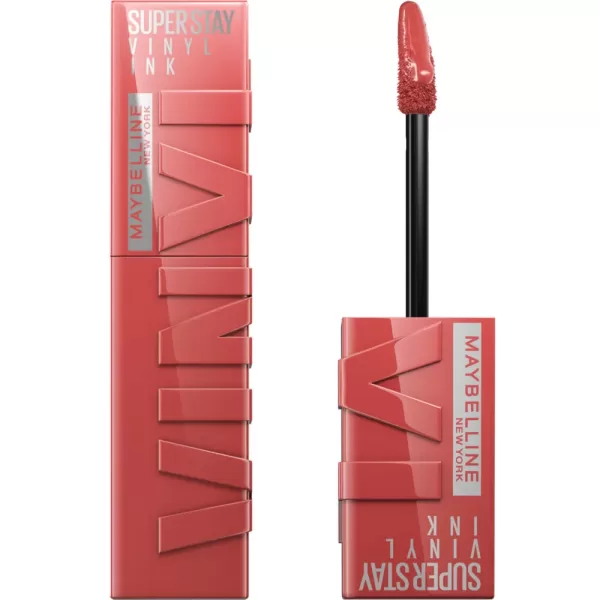 Maybelline SuperStay Vinyl Ink Lippenstift 15 Peachy – 2 Stuks, Vegan, Langdurige Glans, Vlekvrij, Tot 16 Uur Kleur, Intense Vinyl Finish