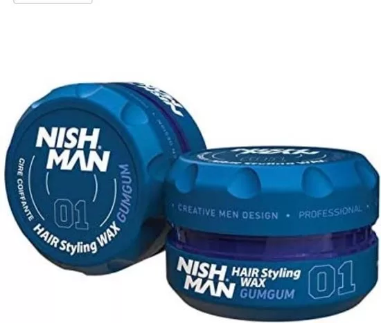 Nish Man Hair Wax 01 Gumgum – Flexibele Hold, Glans & Verzorging, Zonder Residu – Perfect voor Controle over je Haar