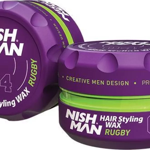 Nish Man Haarwax 04 Rugby - Flexibele Hold, Glans & Verzorging, Residuvrij, Ideaal voor Elke Haarstijl - 100ml