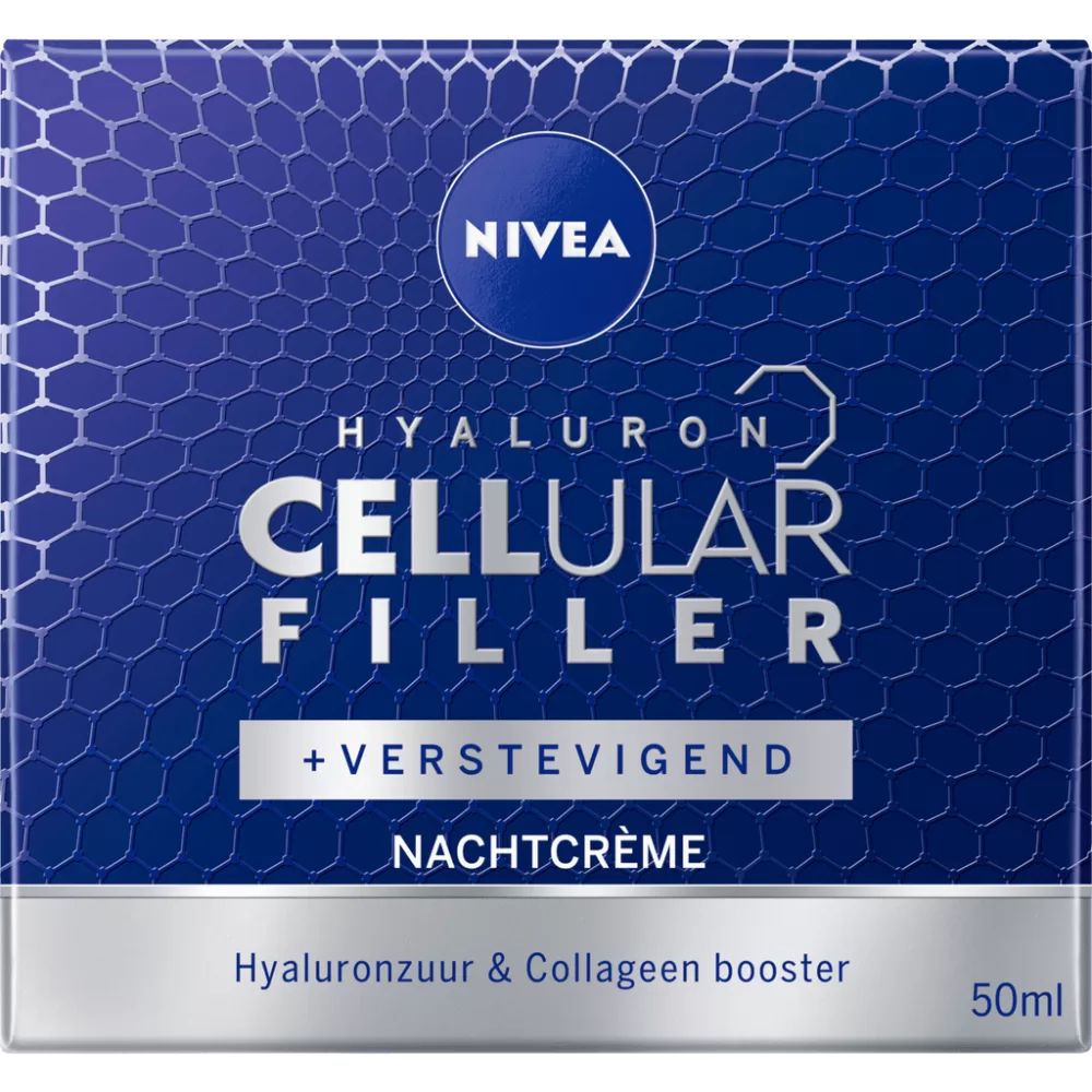 NIVEA CELLular Hyaluron Anti-Age Nachtcrème 50 ML – Verstevigend, Hydraterend & Rimpelvullend met Hyaluronzuur en Collageen Booster