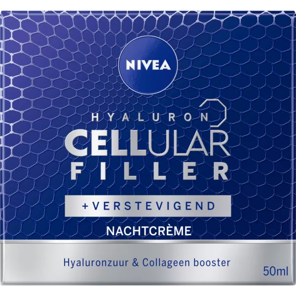 NIVEA CELLular Hyaluron Anti-Age Nachtcrème 50 ML – Verstevigend, Hydraterend & Rimpelvullend met Hyaluronzuur en Collageen Booster