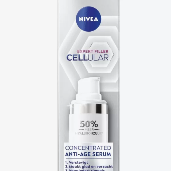 NIVEA CELLular Hyaluron Filler Anti-Age Serum - Rimpelopvullend, Versterkt Huidstevigheid, met Hyaluronzuur & Collagen Booster, 30 ml