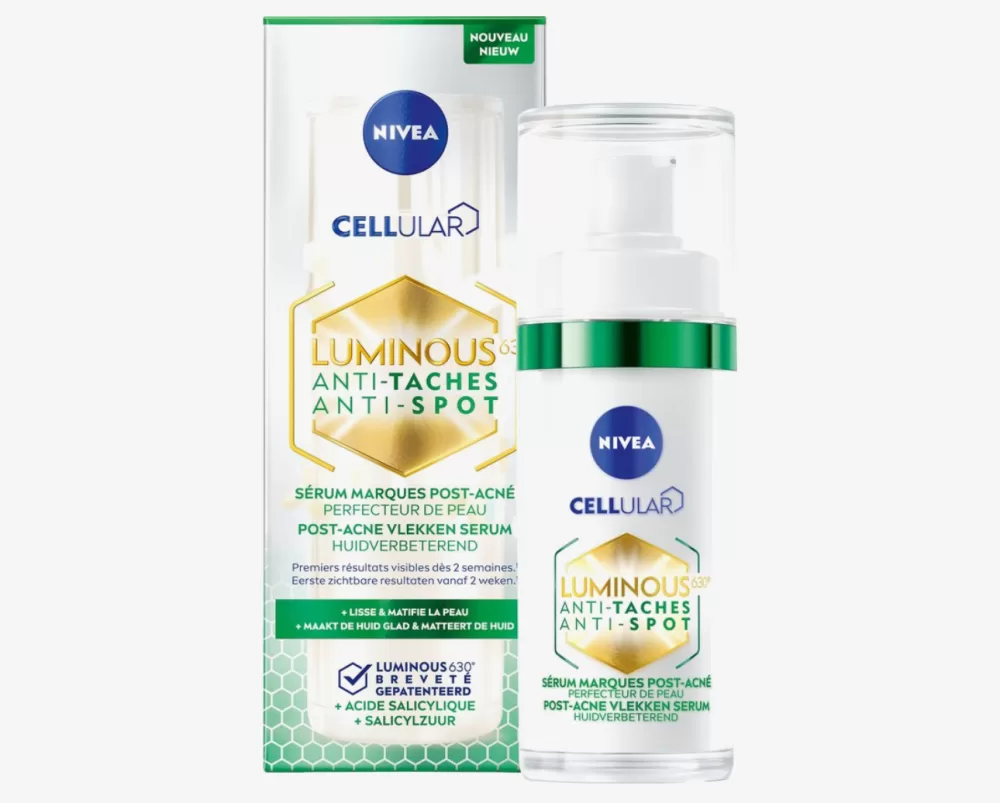 NIVEA Cellular LUMINOUS630 Anti-Spot Serum Gezicht – Vermindert Acne Vlekken, Hydrateert, Met Salicylzuur & Hyaluronzuur – 30ml