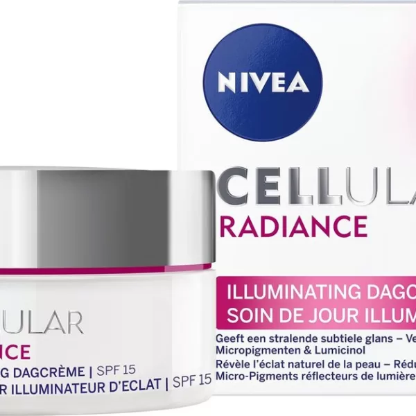 NIVEA CELLular Radiance Dagcrème SPF 15 - 50 ml, Anti-rimpel, Hydraterend, Jeugdige Glans, Met Lumicinol & Magnolia Extract, Voor Egale Teint