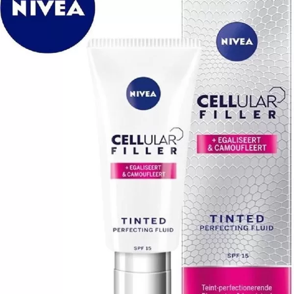 NIVEA CELLular Radiance Fluid SPF 15 - 40 ml, Stralende Huid, Perfectionerende Teint, Anti-Aging, Camoufleert Oneffenheden, UVA/UVB Bescherming