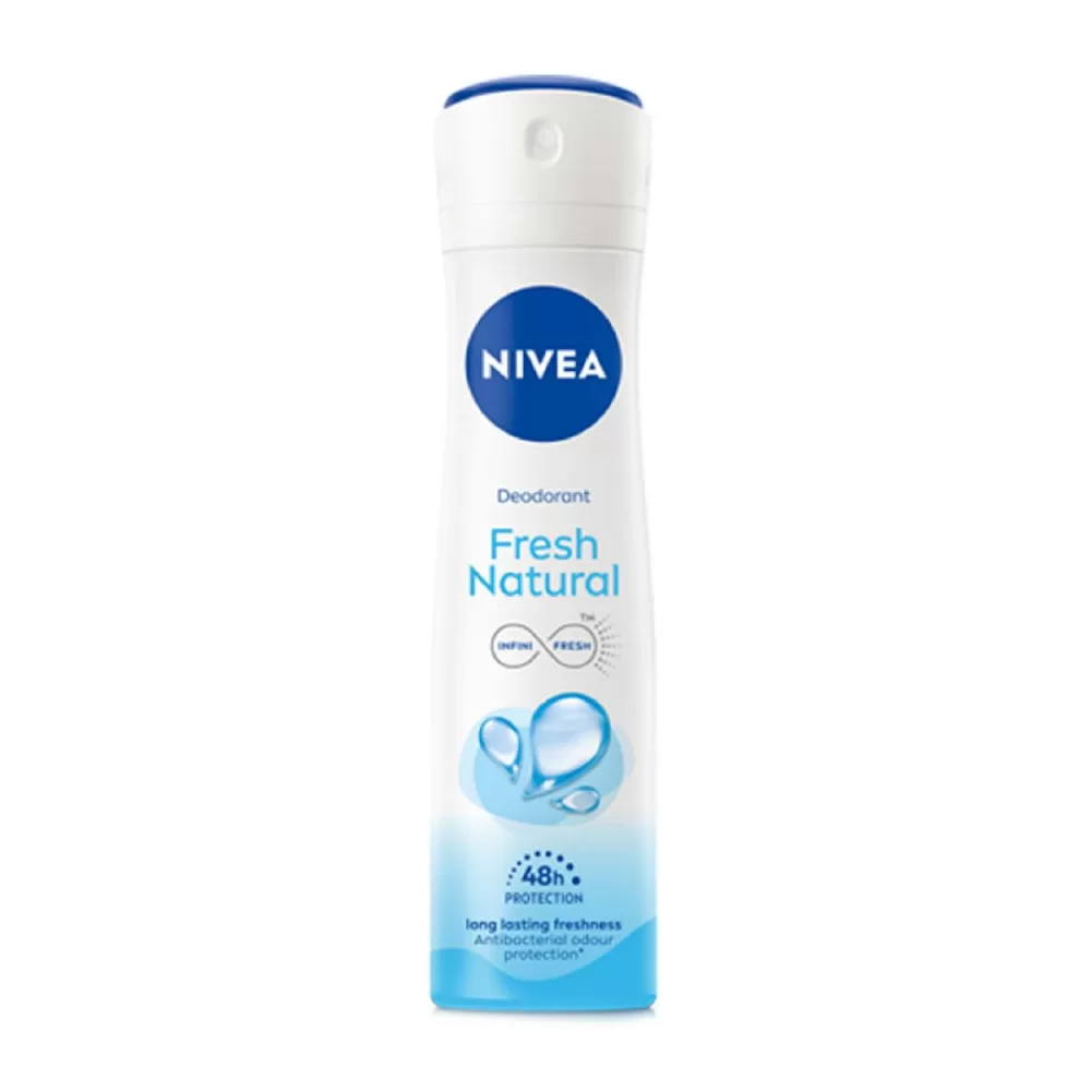 Nivea Fresh Natural Deodorant Spray 150 ml - 6 stuks, 48 uur bescherming, frisse oceaan geur, kleurstofvrij, geschikt voor alle huidtypen