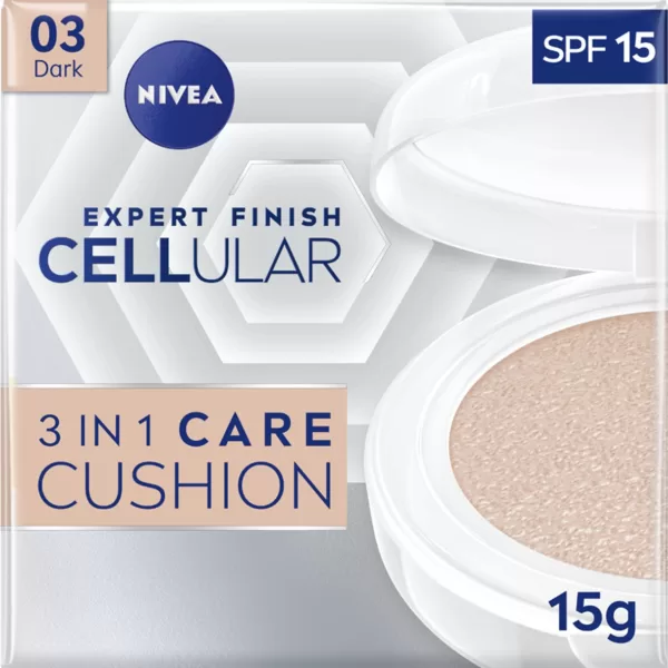 NIVEA Hyaluron Cellular Filler 3in1 Care Cushion Medium Dark SPF15 – 24h Hydratatie, Jeugdige Glans, Inclusief Cushionpad & Spiegel