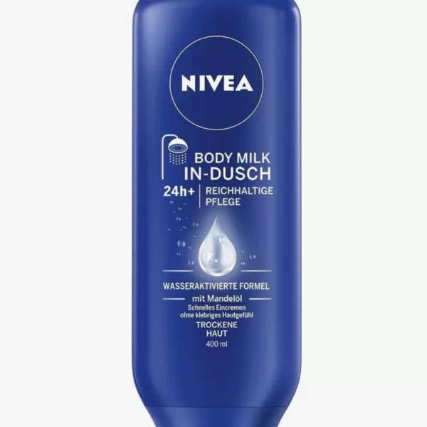 Nivea In-Shower Body Milk 400ml – Voedende Lotion voor Droge Huid met Amandelolie, pH Neutraal, Uniseks, Directe Hydratatie na Douche