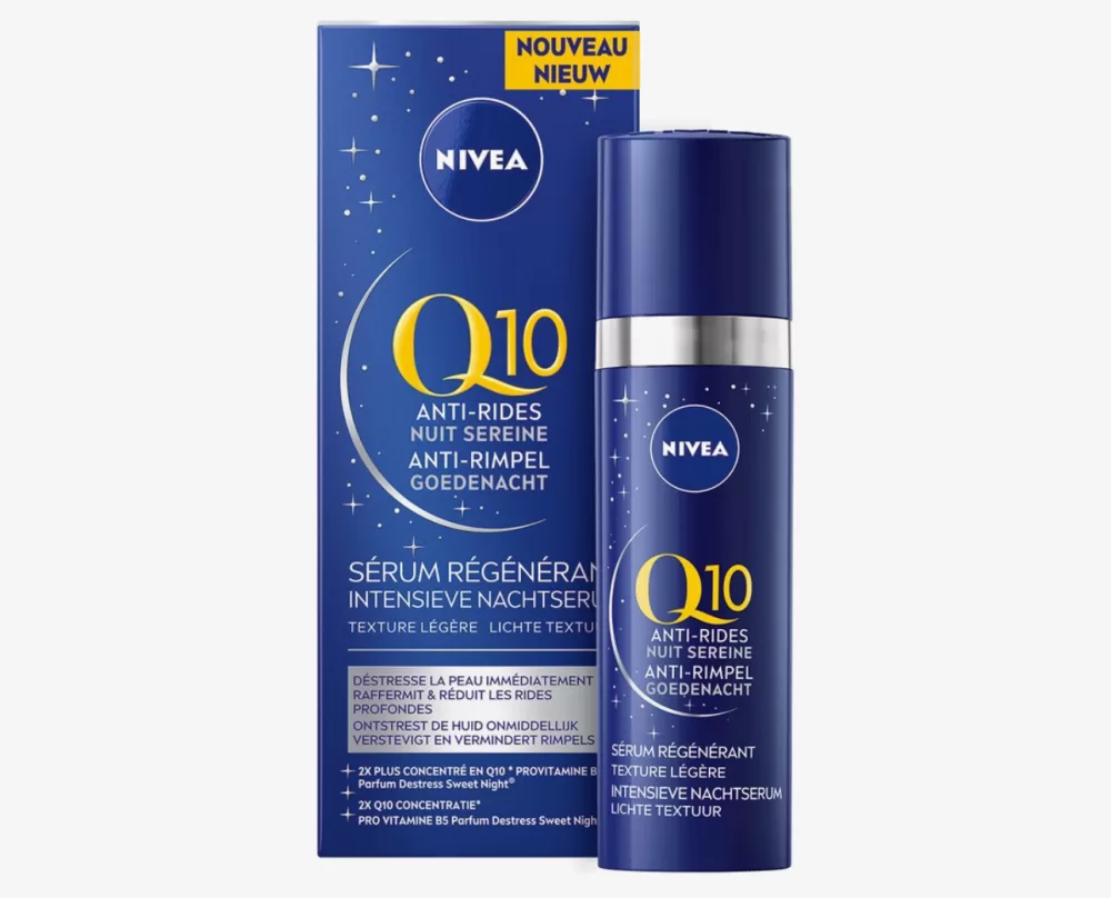 NIVEA Q10 Nachtserum 30ml - Anti-Rimpel Gezichtsserum mit Pro-Vitamin B5 - Voor Sensibele Huid - Huidherstel & Hydratatie