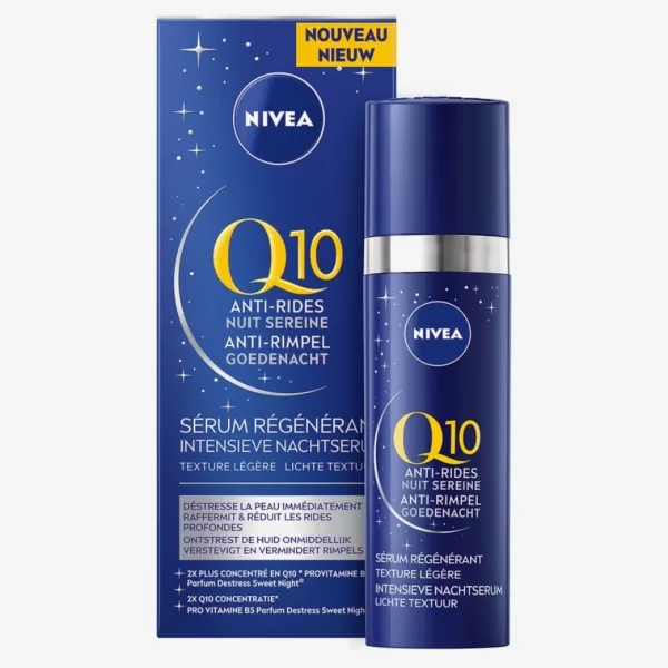 NIVEA Q10 Nachtserum 30ml - Anti-Rimpel Gezichtsserum mit Pro-Vitamin B5 - Voor Sensibele Huid - Huidherstel & Hydratatie