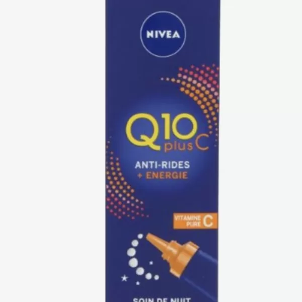 NIVEA Q10 + C Energizing Nachtcreme 40 ml – Anti-Aging für empfindliche Haut, feuchtigkeitsspendend & aufhellend, ideal gegen Falten