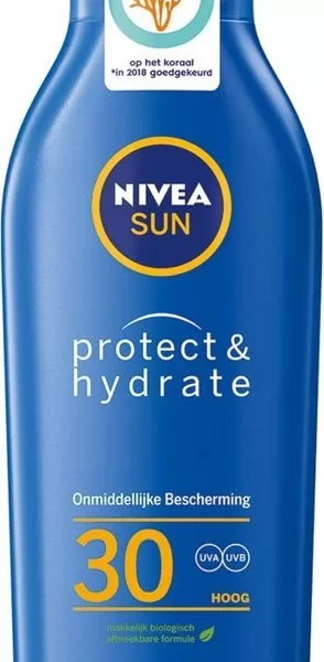 NIVEA SUN Protect & Hydrate Zonnemelk SPF 30 - 200 ml | UVA/UVB Bescherming, Waterbestendig, Huidverzorging, Dermatologisch Goedgekeurd