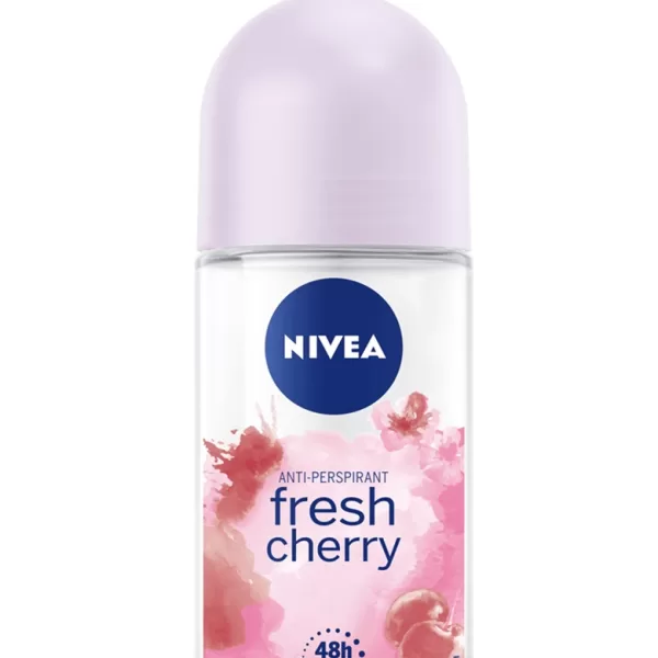 NIVEA Women Deo Roll-on Fresh Cherry 50ml - 6er Pack, 48h Schutz, alkoholfrei, langanhaltende Frische, ohne Farbstoffe