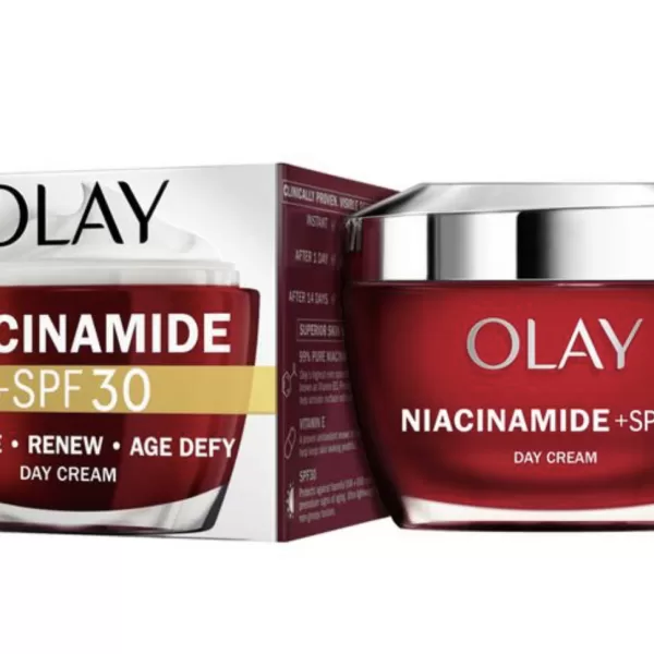 Olay Niacinamide Dagcrème SPF30 50 ML - 99% Pure Niacinamide & Vitamine E voor jongere huid, vermindert rimpels en fijne lijntjes