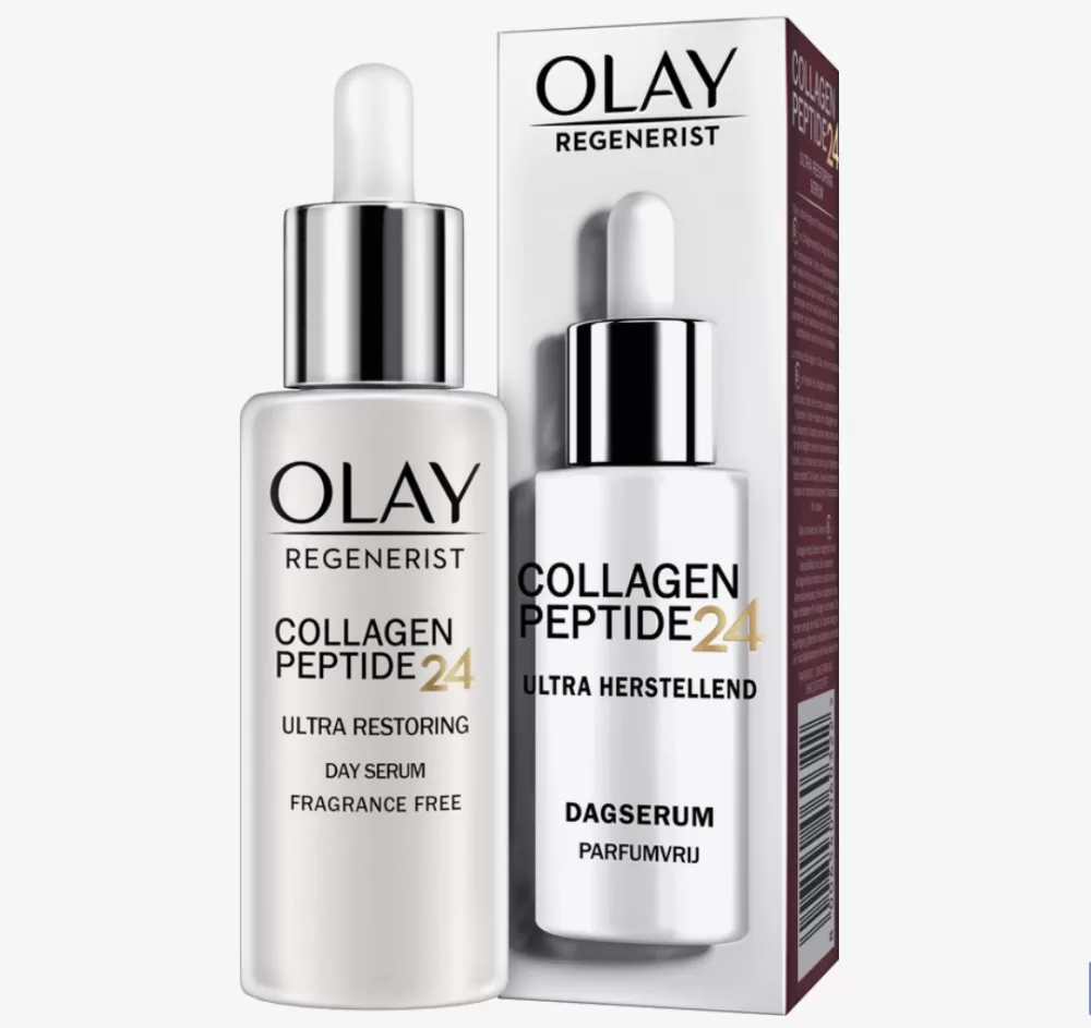 Olay Regenerist Collagen Peptide24 Dagserum - Ultra Herstellend, Parfumvrij, 40ml - Voor Stralende Huid in 14 Dagen, Hydrateert 24 Uur