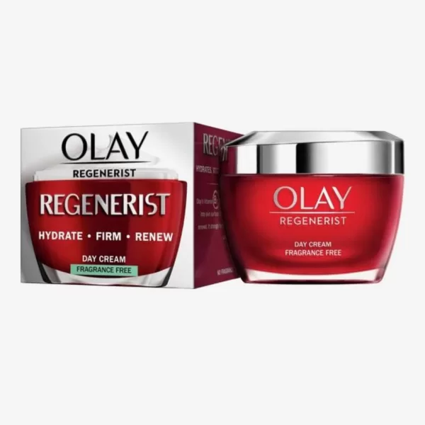 Olay Regenerist Dagcrème 50ml - Parfumvrij, Hydraterend, Geschikt voor Alle Huidtypes, Met Vitamine B3 en Peptiden, 24 Uur Hydratatie