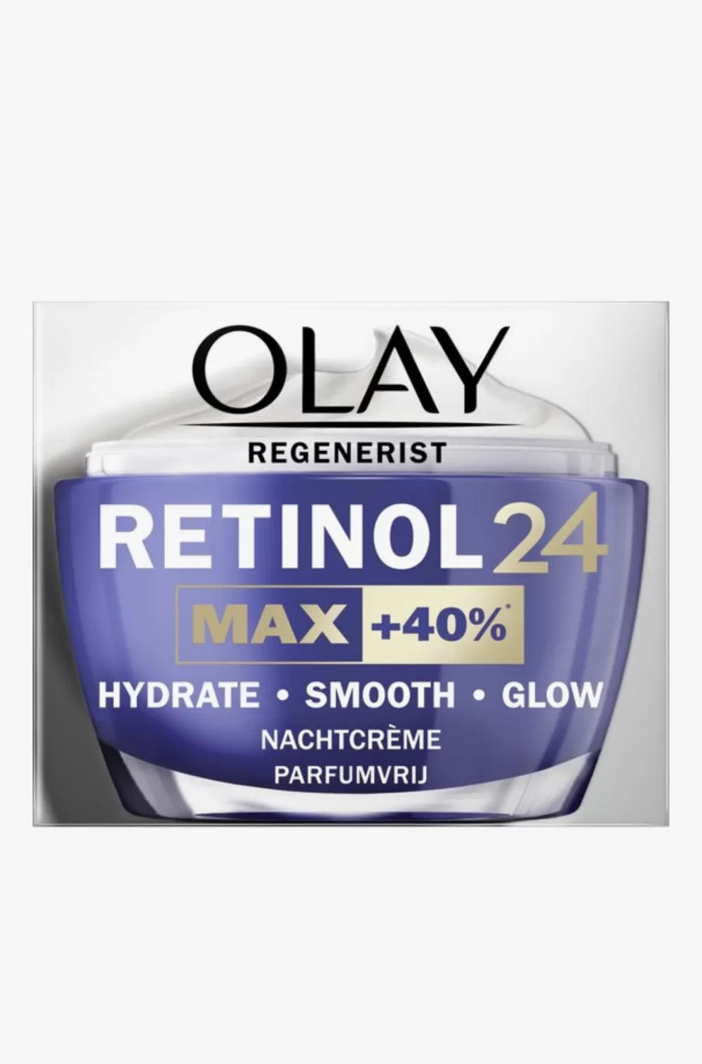 Olay Regenerist Retinol24 MAX Nachtcrème 50ml - Parfumvrij, Hydraterend, Retinoïde + Vitamine B3, Vermindert Fijne Lijntjes & Rimpels