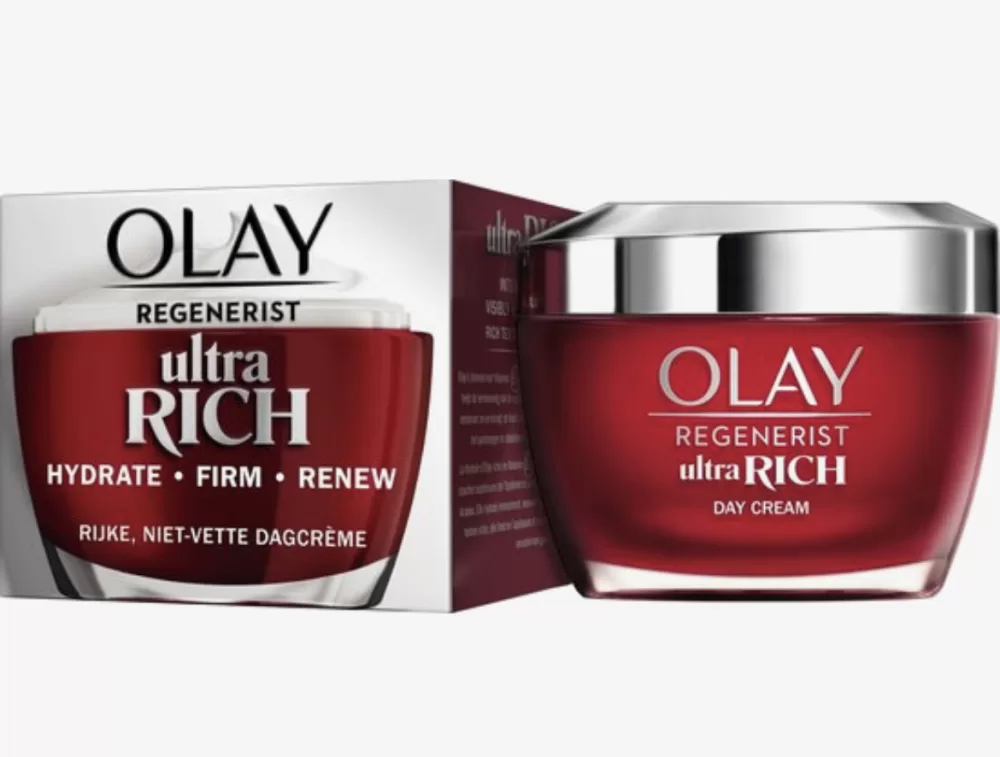 Olay Regenerist Ultra Rich Dagcrème 50ml - Vitamine B3, Peptiden & Sheaboter - Hydrateert 24u voor Droge Huid - Anti-Veroudering