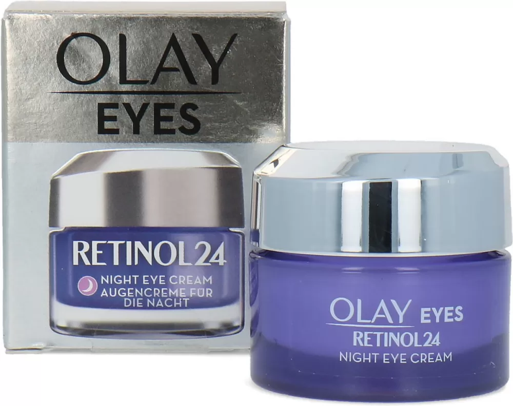 Olay Retinol 24 Nacht-Oogcrème 15 ml – Anti-Aging, Feuchtigkeit, Augenpflege, Faltenreduktion, für strahlende Haut im Schlaf