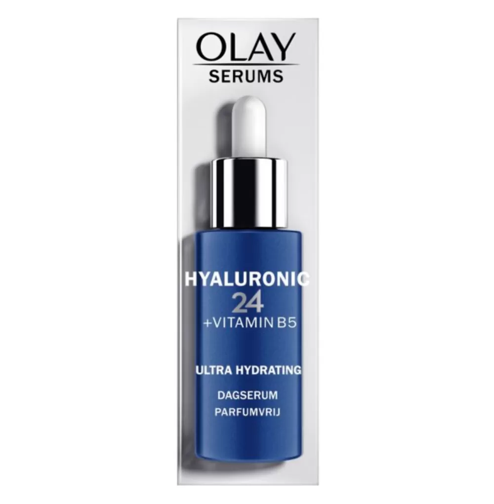 Olay Hyaluronic24 Serum met Vitamine B5 - Ultra Hydraterend Dagserum voor Gezonde Huid, Niet-vettig, Dermatologisch Getest, 24u Hydratatie