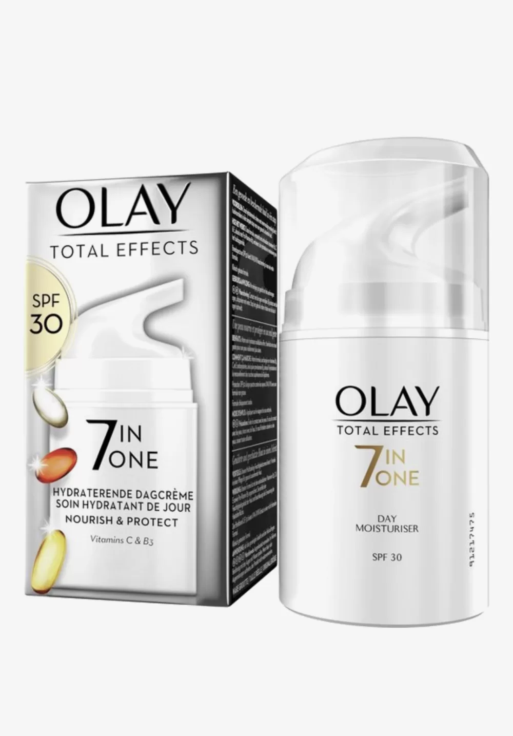 Olay Total Effects 7in1 Hydraterende Dagcrème SPF 30 met Niacinamide - 50ml, Antioxidanten, Voor Alle Huidtypes, Niet-vet, Poriënverkleining