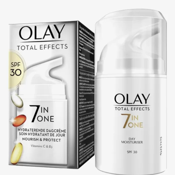 Olay Total Effects 7in1 Hydraterende Dagcrème SPF 30 met Niacinamide - 50ml, Antioxidanten, Voor Alle Huidtypes, Niet-vet, Poriënverkleining