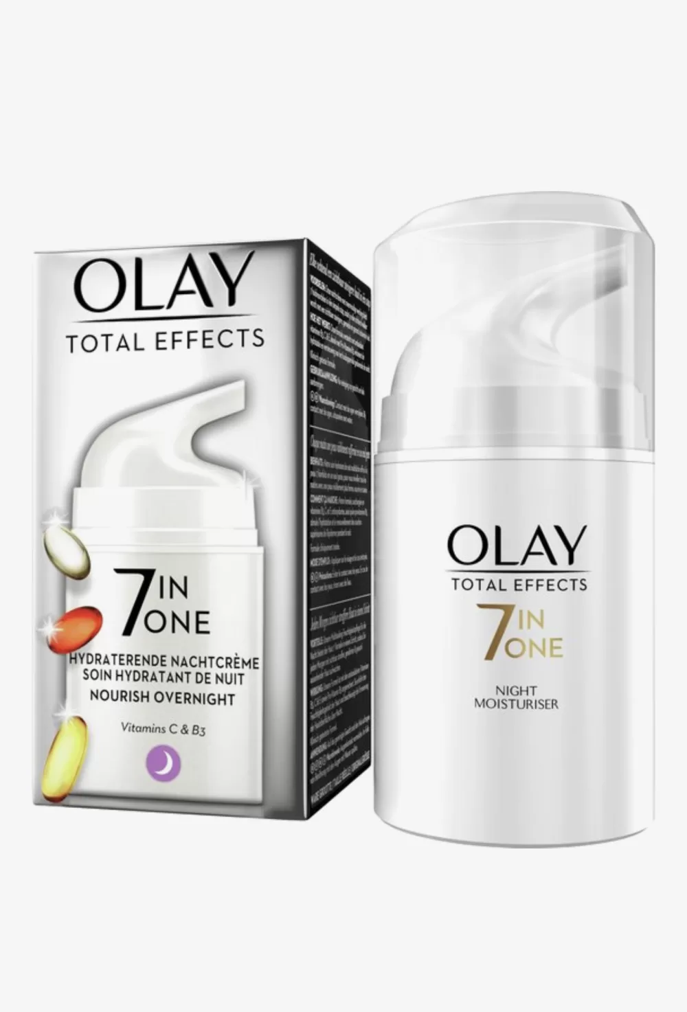 Olay Total Effects 7in1 Nachtcrème met Niacinamide - 50ml, Hydratatie, Anti-Aging, Egaliseert Huidteint, Geschikt voor Alle Huidtypes