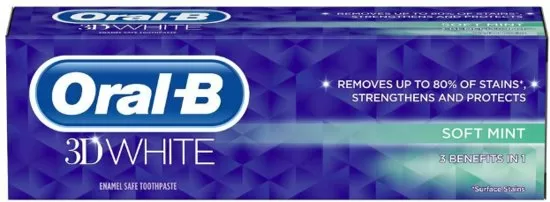 Oral-B 3D White Luxe Healthy Shine Soft Mint Zahnpasta 75ml – entfernt 80% der Flecken, schützt und stärkt Zähne für strahlend weiße Lächeln!