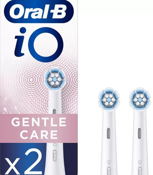 Oral-B iO Gentle Care Opzetborstels - 2 Stuks - Zachte Reiniging voor Gevoelige Tanden & Tandvlees - Perfecte Pasvorm voor iO Tandenborstels