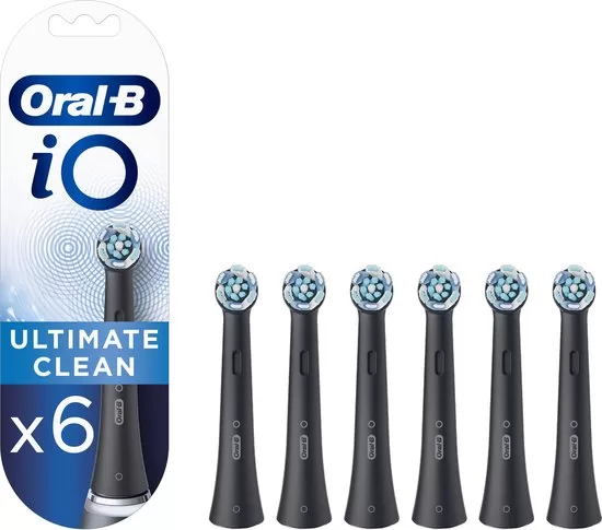 Oral-B iO Ultimate Clean Black Opzetborstels - 6 Stuks - Voor 100% Tandplakverwijdering - Exclusief voor iO Tandenborstels