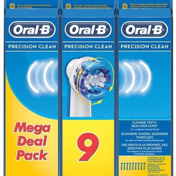 Oral-B Precision Clean Opzetborstels - 9 Stuks - Voor Een Gezonde Mond & Tandvlees - Geschikt Voor Alle Roterende Tandenborstels