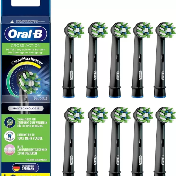 Oral-B Pro Cross Action Opzetborstels - 4 Stuks met CleanMaximiser Technologie - Verwijdert 100% meer tandplak - Geschikt voor alle Oral-B Tandenborstels