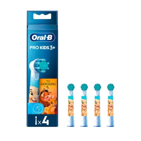 Oral-B Pro Kids 3+ Lion King Replacement Brush Heads - 4 Pack, Sensitive Gums, Cavity Protection, Compatible with Oral-B Toothbrushes