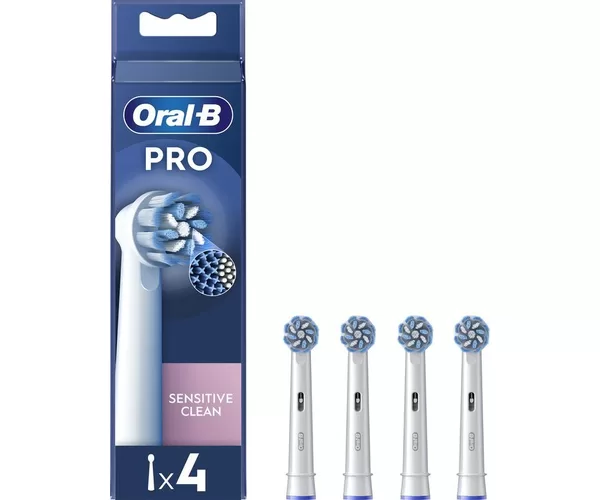 Oral-B Pro Sensitive Clean Opzetborstels - 4 Stuks - Extra Zacht, X-vormige Borstelharen, Voor Gezonder Tandvlees en Effectieve Reiniging