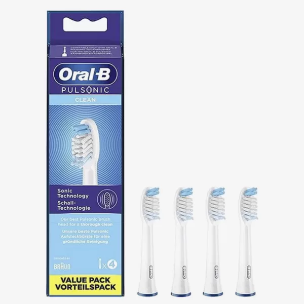 Oral-B Pulsonic SR32-4 Opzetborstels - 4 Stuks - Wit - Geschikt voor Pulsonic, Slim & Smart - Optimale Reiniging voor Dagelijks Gebruik