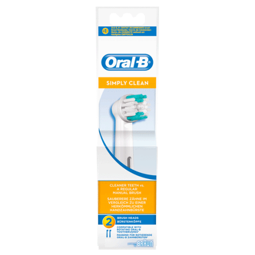 Oral-B Simply Clean Opzetborstel EB-17B - 2 Stuks voor Triumph, Professional Care, AdvancePower - Grondige Gebitsreiniging