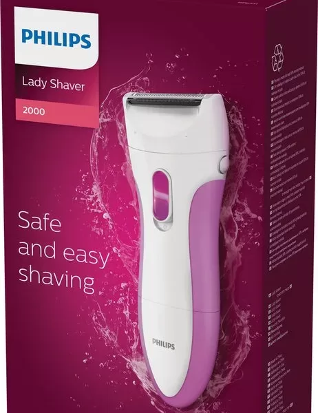 Philips SatinShave 2000 HP6341/00 - Draadloze Ladyshave voor Vrouwen, Roze, Ergonomisch, Nat & Droog Gebruik, Veilig Scheersysteem