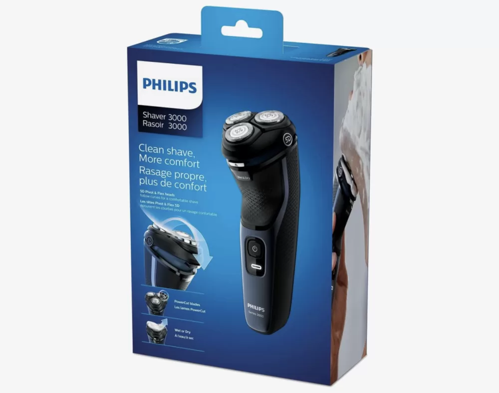 Philips Shaver S3134/51 - 3000 Series, 5D Pivot & Flex, PowerCut-messysteem, Wet & Dry, Comfortabel Scheeren, Glad Resultaat