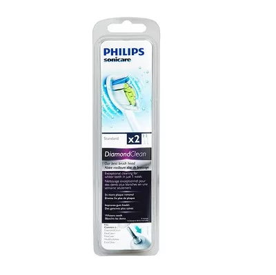 Philips Sonicare DiamondClean Opzetborstels HX6064/33 - 2 Stuks, Standaard, Superieure Reiniging, Wittere Tanden, Geschikt voor Diverse Modellen