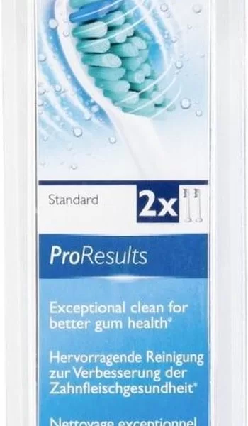 Philips Sonicare ProResults HX6012/07 Opzetborstel - 2 Stuks, Schuine Borstelharen, Verkleurend, Voor Grondige Reiniging en Massage