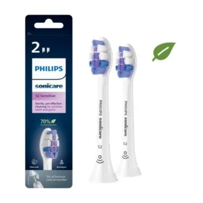 Philips Sonicare S2 Sensitive Tandenborstelset - 2 Zachte Opzetborstels, 10x Plakverwijdering, Biobased, Gezond Tandvlees, HX6052/10