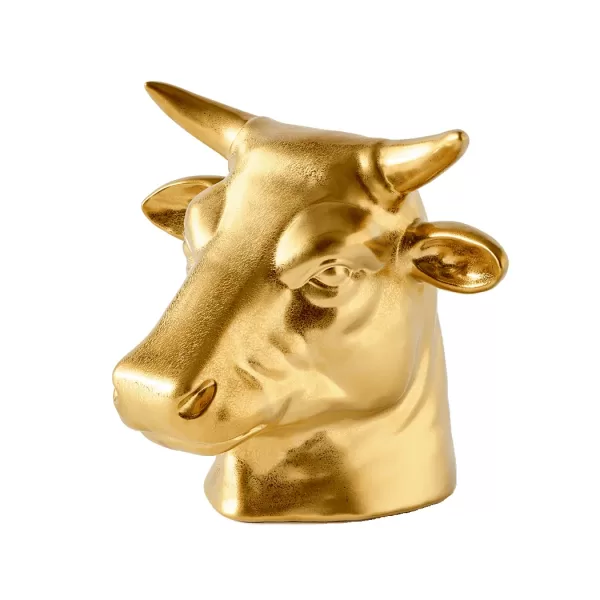 Pols Potten Cow Moneybox – Lustige Spardose für Geldgeschenke und Dekoration, Tierkopf Design, Don't Eat Me, Save Me, 15cm