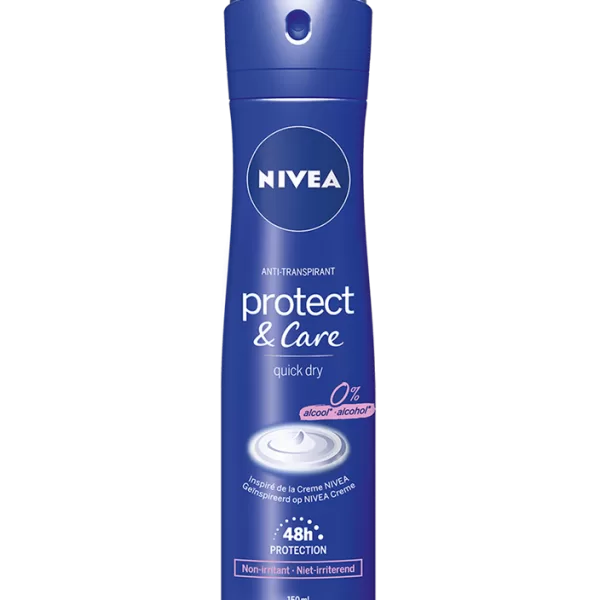 PROTECT & CARE SPRAY Anti-Transpirant 150ml - 48h Schutz, alkoholfrei, nicht irritierend, inspiriert von NIVEA Creme