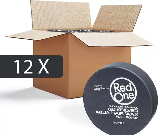 Quiksilver Red One Wax Grijs - Voordeelverpakking 12 Stuks | Flexibele Haarstyling, Glanzend & Makkelijk Uitkammen