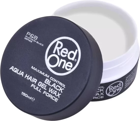 Red One AQUA WAX Black - 150 ML Haarstyling Wax mit Vitamines, Glanz & Langdurige Hold, Voorkomt Vervetting, 1 PACK