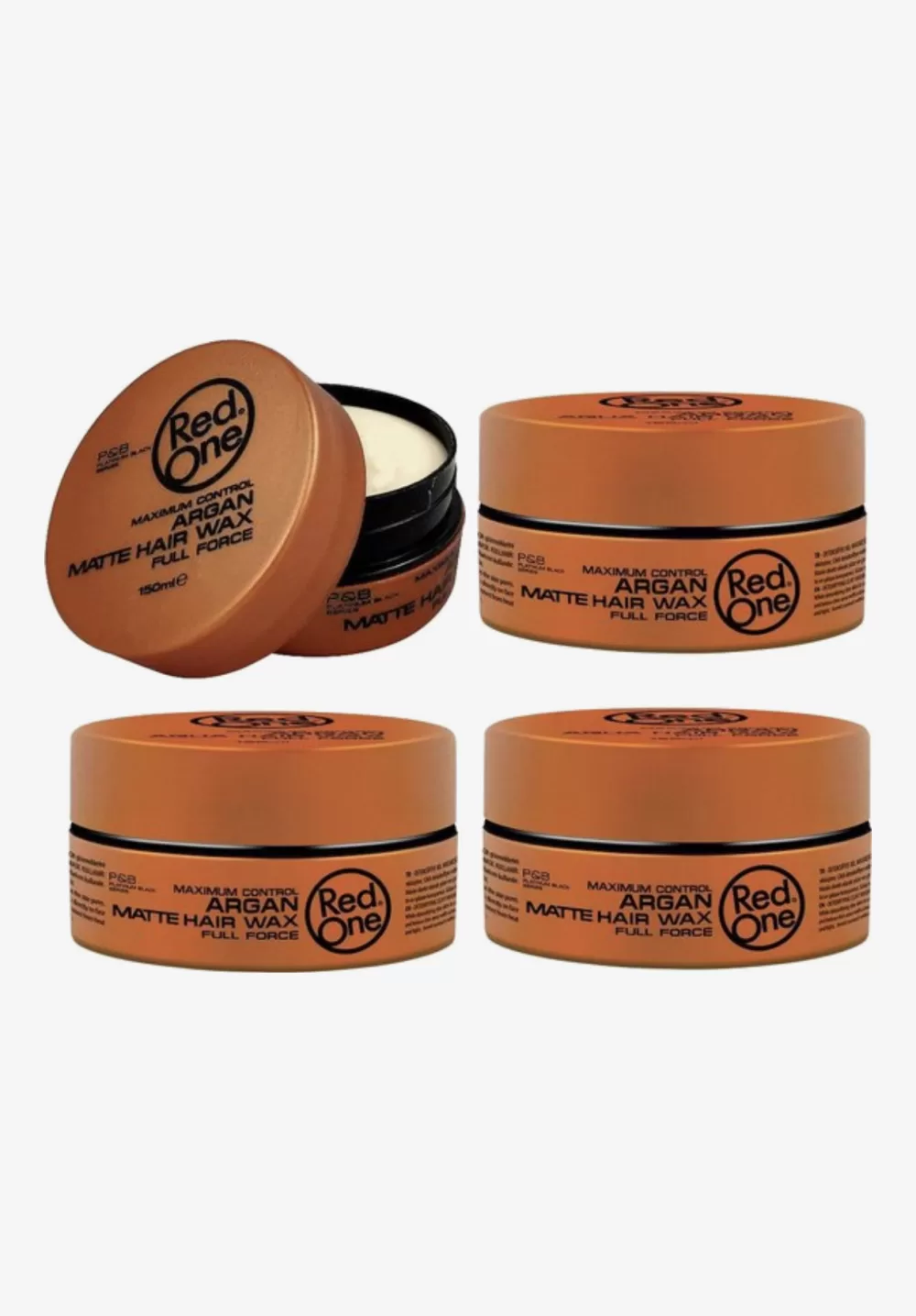 Red One Maximum Control Argan Matte Hair Wax - 4x150ml Vorteilspackung - Flexibel, Glänzend, Frischer Duft - Perfekte Haarstylingshilfe