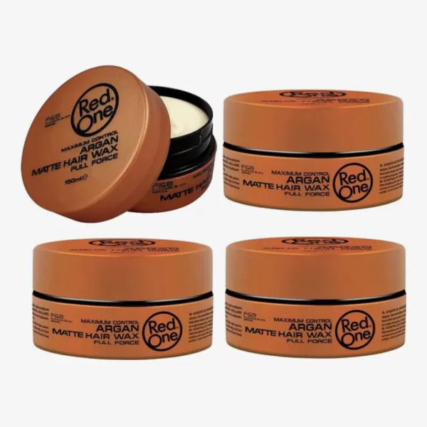 Red One Maximum Control Argan Matte Hair Wax - 4x150ml Vorteilspackung - Flexibel, Glänzend, Frischer Duft - Perfekte Haarstylingshilfe