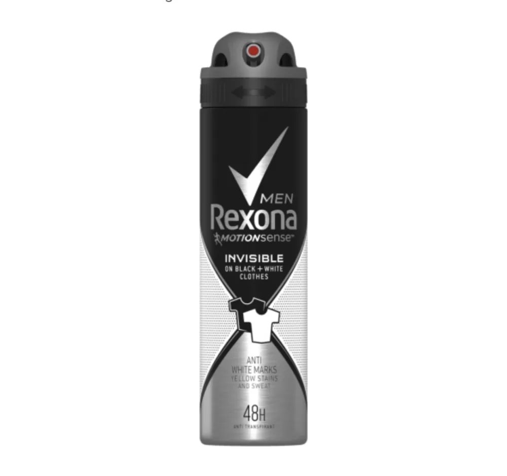 Rexona Men Invisible Anti-Transpirant Spray 150ml - 48u Bescherming, Geen Vlekken & Strepen, Houtachtige Geur, MotionSense Technologie