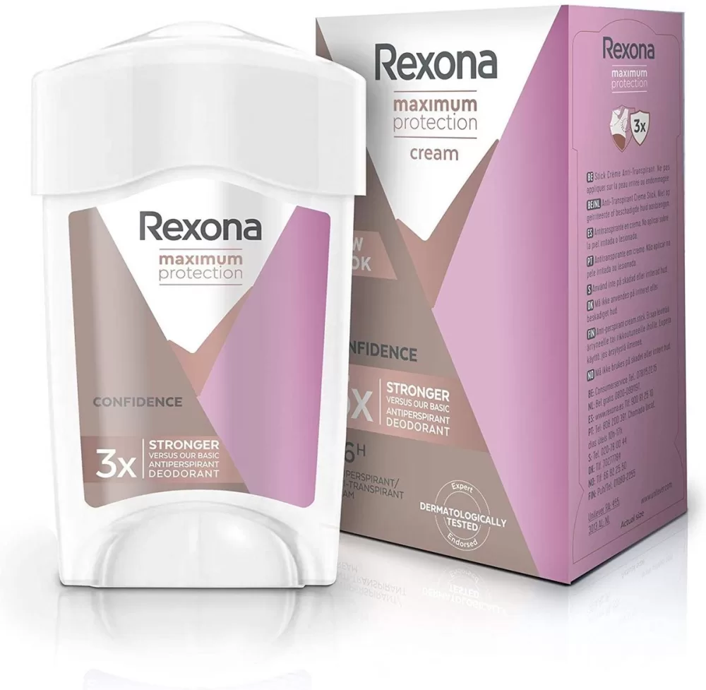 Rexona Women Maximum Protection Confidence Deodorant Stick 45 ML – 96 uur bescherming, frisse geur, 3x effectiever, mild voor dagelijks gebruik