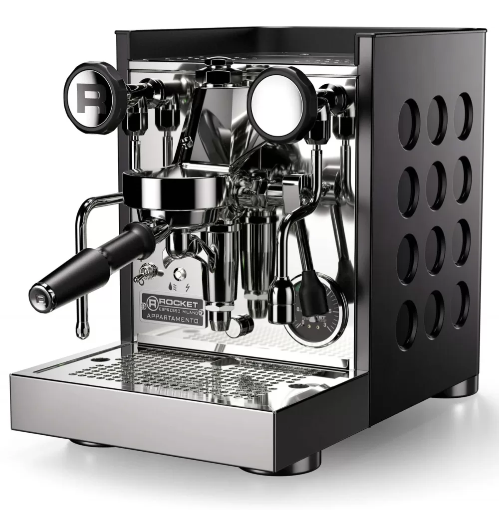 Rocket Appartamento TCA Siebträgermaschine Schwarz - PID-Steuerung, E61-Brühgruppe, 1,8L Kessel, kompakt, elegant, ideal für Espresso-Liebhaber